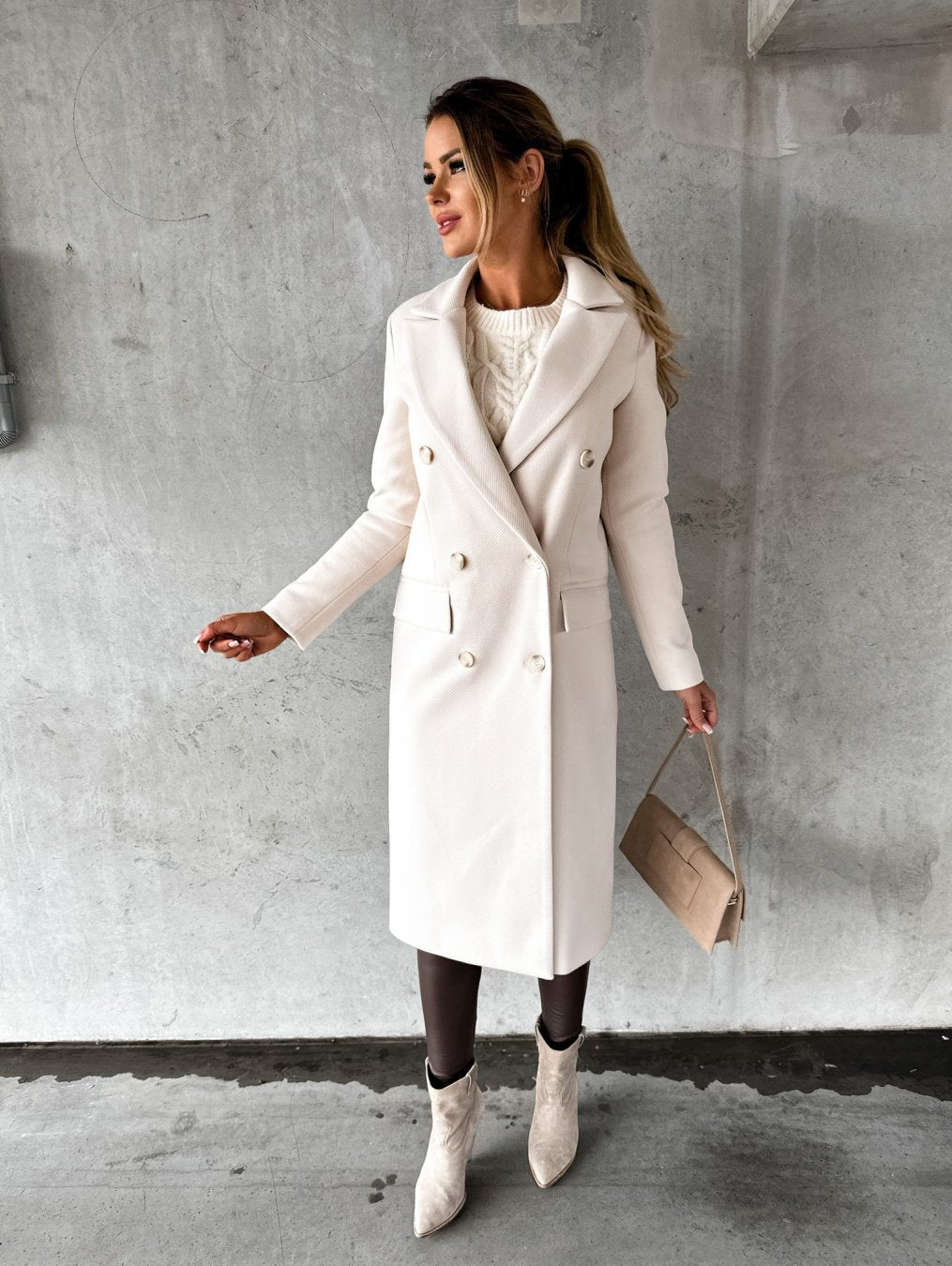 Letizia – Cappotto lungo con tasche a patta – 4