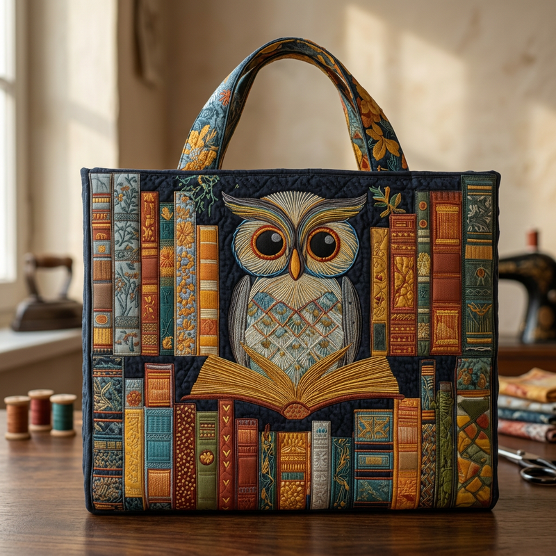 Borsa Artigianale gufo e libri antichi – Idea Regalo