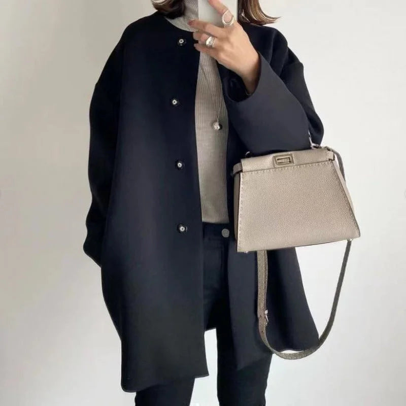 Cappotto lungo oversize elegante da donna