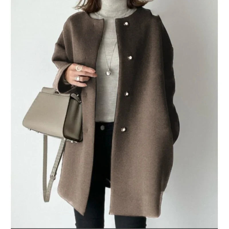Cappotto lungo oversize elegante da donna