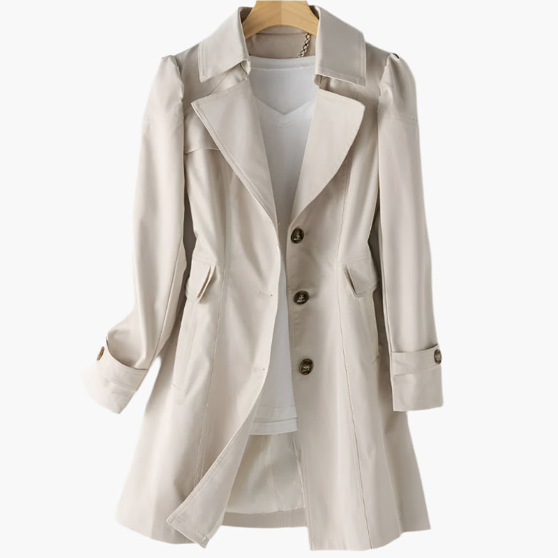 Cappotto elegante da donna sagomato con bottoni raffinati e taglio strutturato