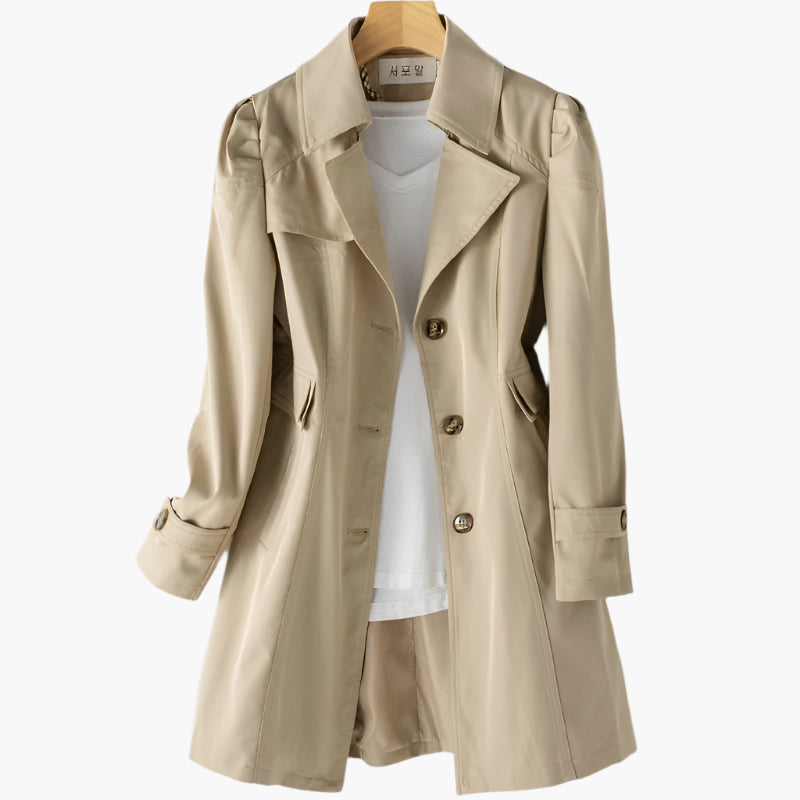Cappotto elegante da donna sagomato con bottoni raffinati e taglio strutturato
