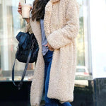 Cappotto teddy lungo da donna