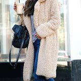 Cappotto teddy lungo da donna
