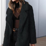 Cappotto teddy lungo da donna