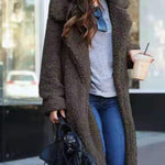 Cappotto teddy lungo da donna