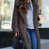 Cappotto teddy lungo da donna