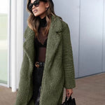 Cappotto teddy lungo da donna