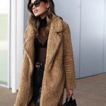 Cappotto teddy lungo da donna