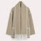 Cardigan lungo da donna con sciarpa integrata