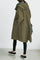 Cappotto lungo da donna con cappuccio e bottoni classici