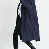 Cappotto lungo da donna con cappuccio e bottoni classici