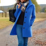 Cappotto lungo elegante da donna con collo sartoriale