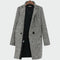 Cappotto lungo da donna con classico motivo pied-de-poule