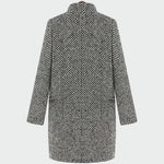 Cappotto lungo da donna con classico motivo pied-de-poule