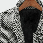 Cappotto lungo da donna con classico motivo pied-de-poule