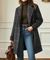 Cappotto lungo elegante da donna a quadri monopetto