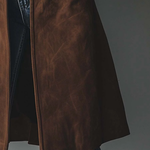 Cappotto lungo da donna con bottoni in stile trench