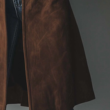 Cappotto lungo da donna con bottoni in stile trench