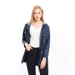 Cappotto da donna con cappuccio e vita regolabile
