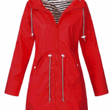 Cappotto da donna con cappuccio e vita regolabile