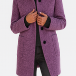 Cappotto elegante da donna con collo alto e bottoni