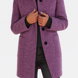 Cappotto elegante da donna con collo alto e bottoni