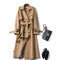 Trench classico lungo impermeabile da donna con cintura