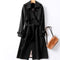 Trench classico lungo impermeabile da donna con cintura