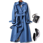 Trench classico lungo impermeabile da donna con cintura