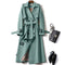 Trench classico lungo impermeabile da donna con cintura