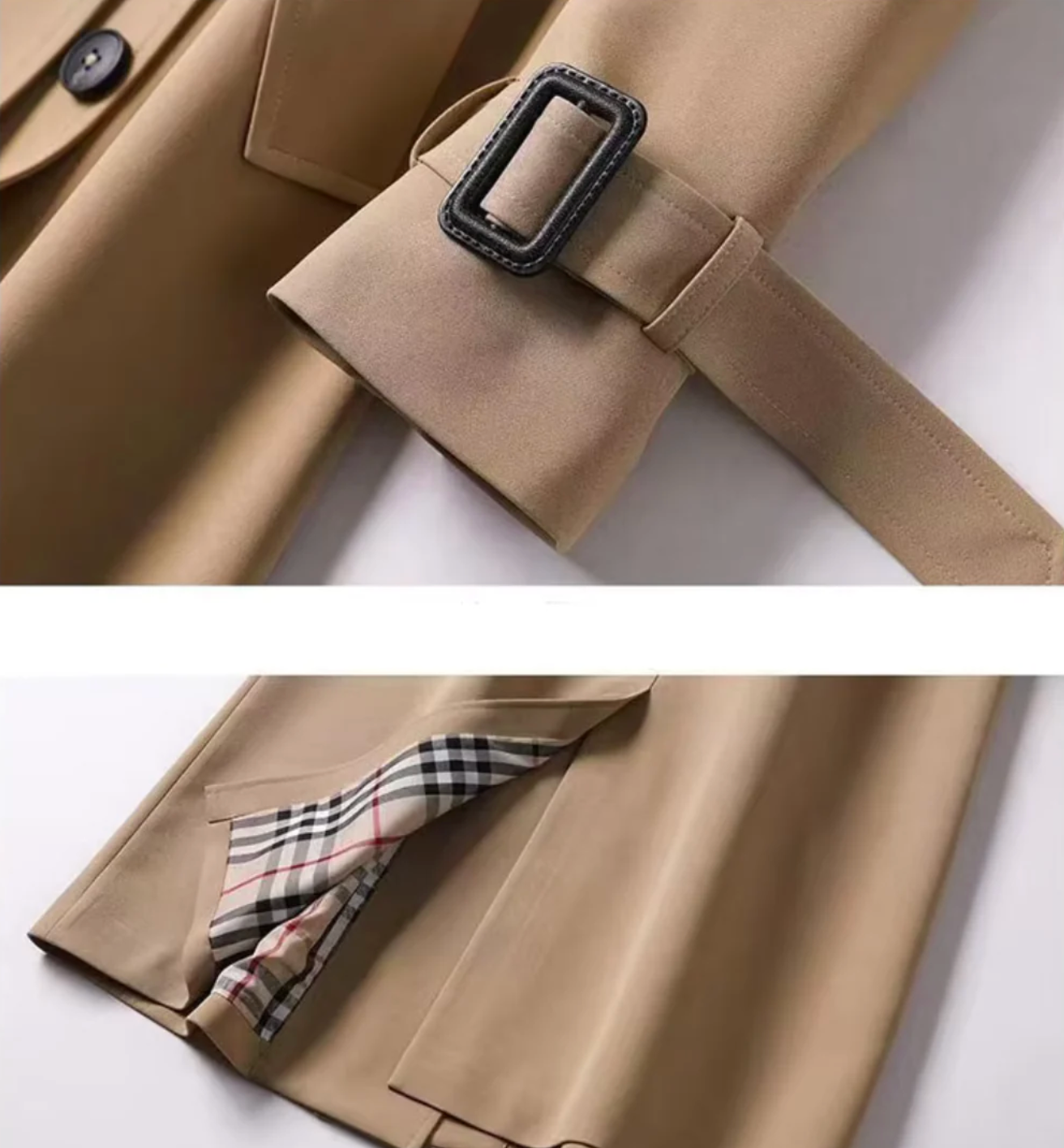 Trench classico lungo impermeabile da donna con cintura