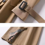 Trench classico lungo impermeabile da donna con cintura