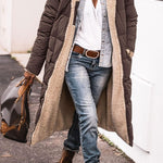 Cappotto lungo trapuntato da donna con cappuccio