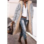 Cappotto lungo trapuntato da donna con cappuccio