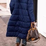 Cappotto lungo trapuntato da donna con cappuccio