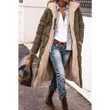 Cappotto lungo trapuntato da donna con cappuccio