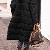 Cappotto lungo trapuntato da donna con cappuccio