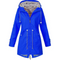 Parka lungo impermeabile da donna con cappuccio e vita regolabile