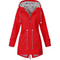 Parka lungo impermeabile da donna con cappuccio e vita regolabile