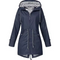 Parka lungo impermeabile da donna con cappuccio e vita regolabile