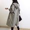 Trench lungo da donna con cappuccio e bottoni