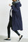 Trench lungo da donna con cappuccio e bottoni