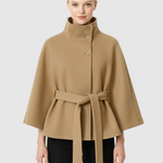 Cappotto a mantella elegante da donna con cintura