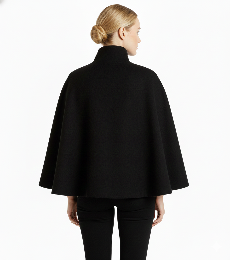 Cappotto a mantella elegante da donna con cintura