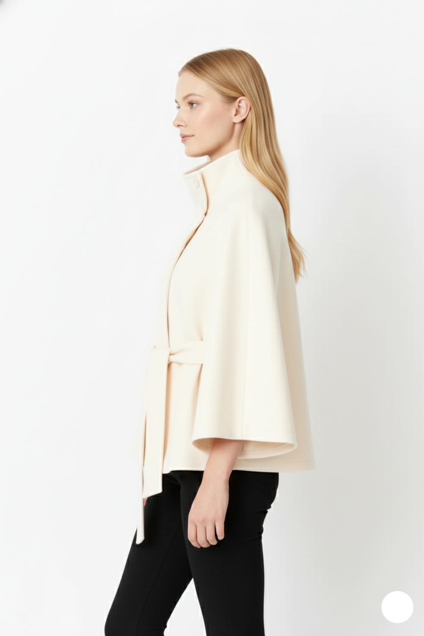 Cappotto a mantella elegante da donna con cintura