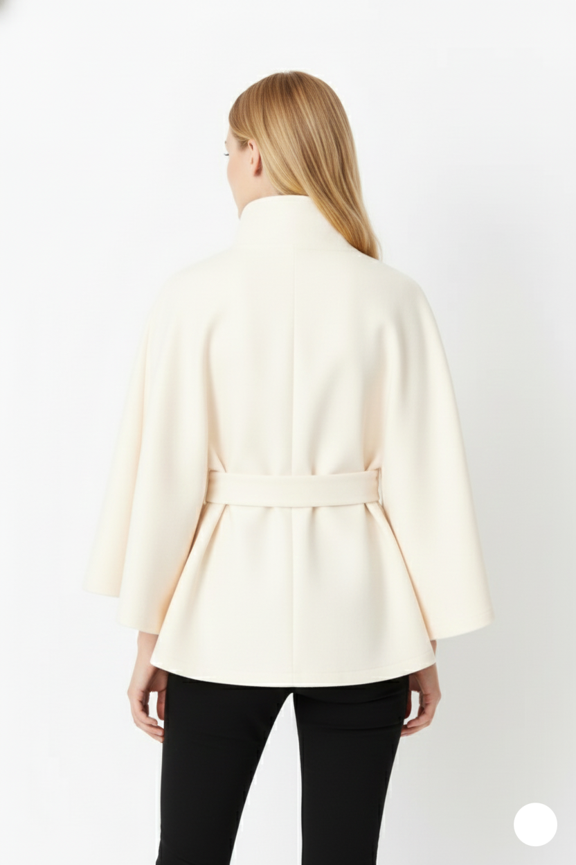 Cappotto a mantella elegante da donna con cintura