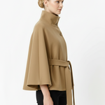 Cappotto a mantella elegante da donna con cintura