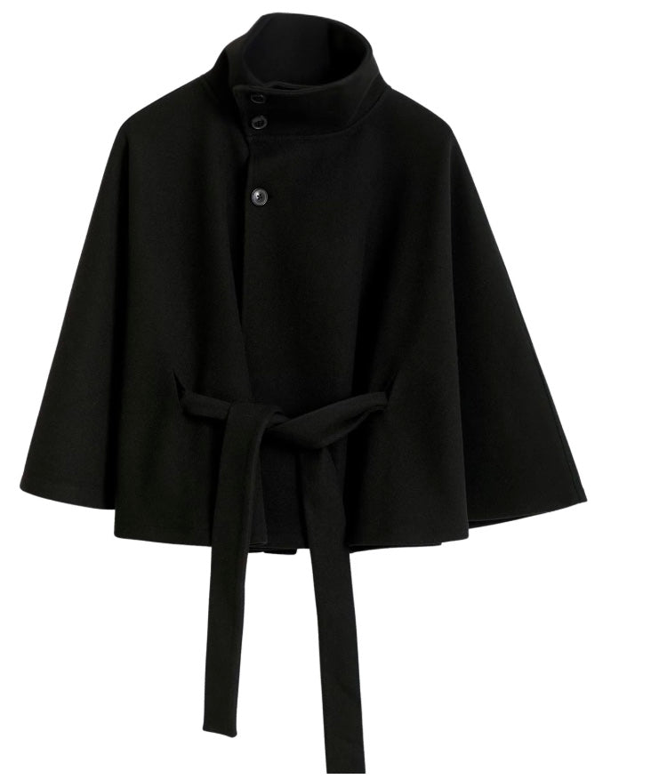 Cappotto a mantella elegante da donna con cintura