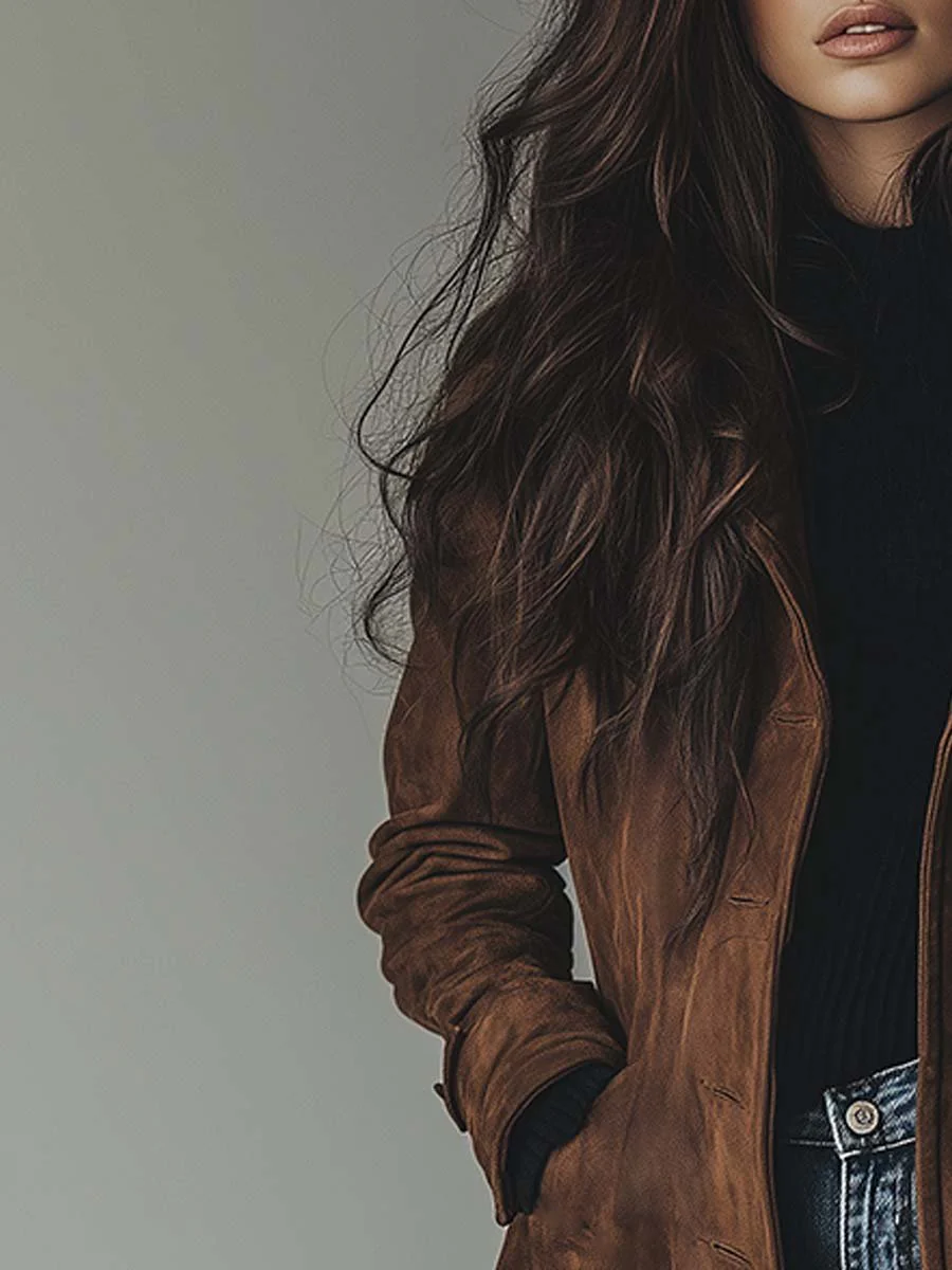 Trench da donna con bottoni e collo a revers
